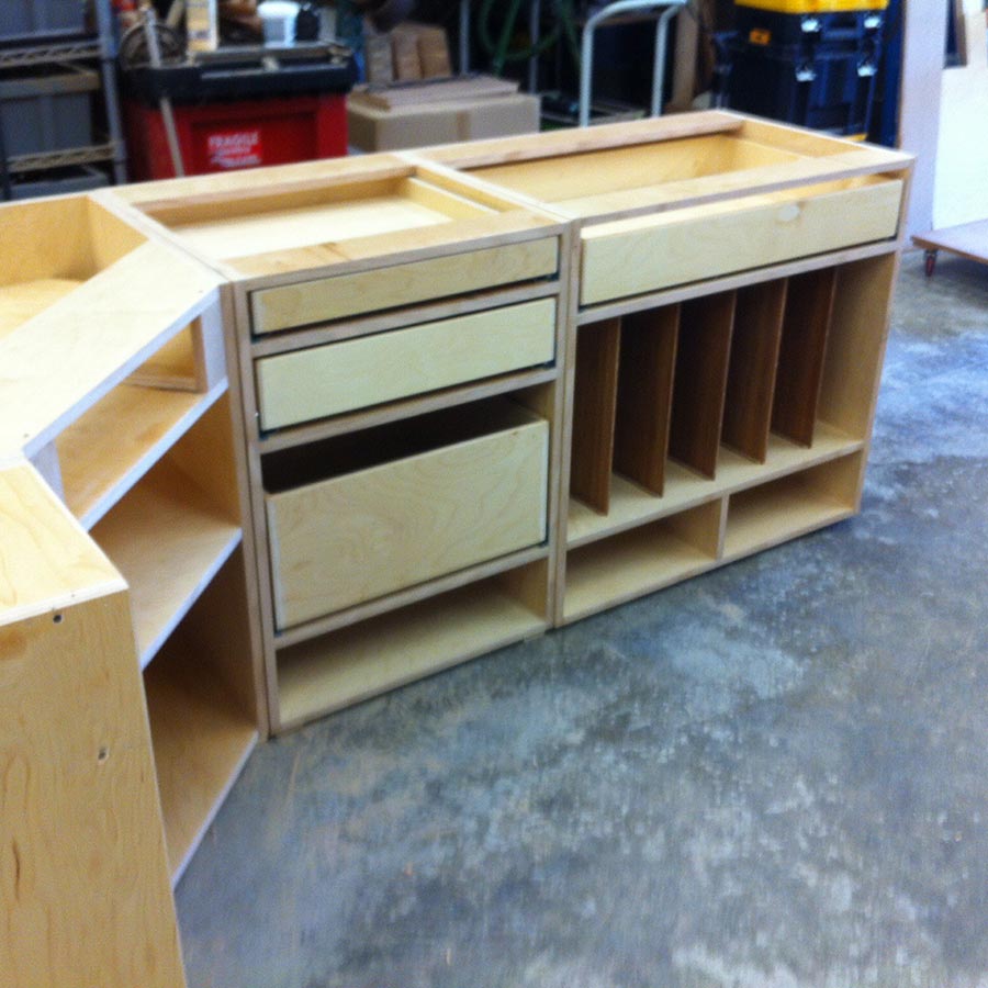 image of commercial cabinets made by Pacific Dynamic Construction