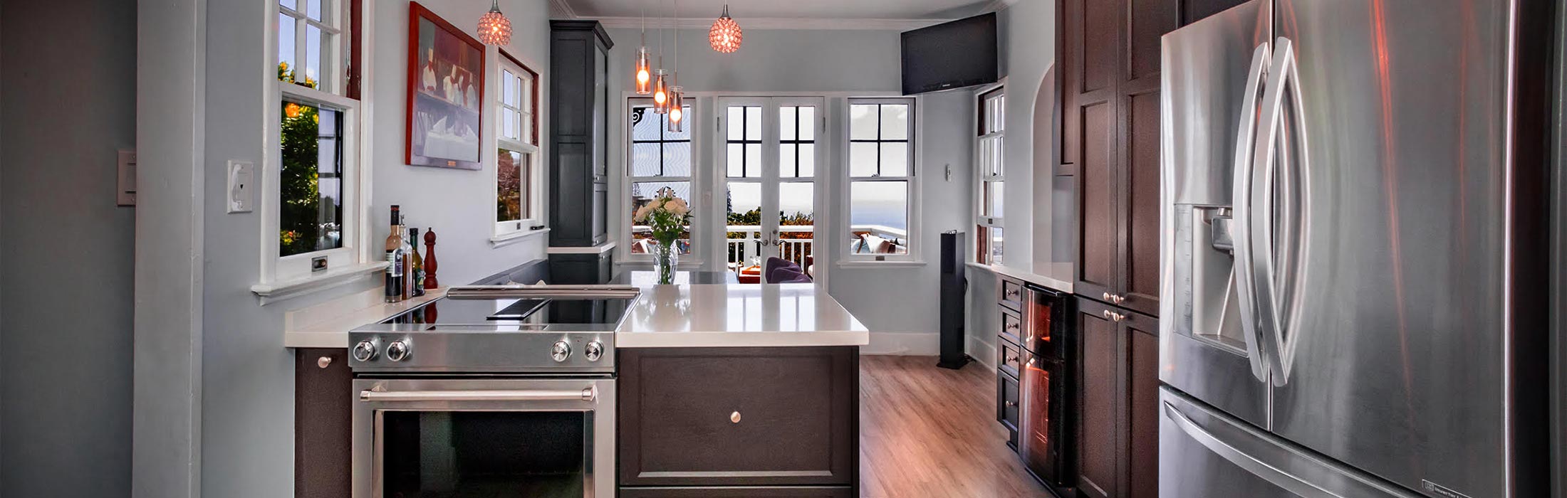 image of remodeled kitchen and dining area.