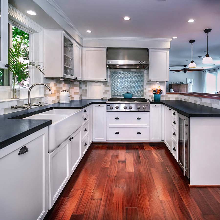 image of new kitchen counter and floor